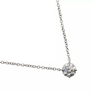 HARRY WINSTON Round Solitaire Necklace Pt950Platinum/diamond 2.5g Women